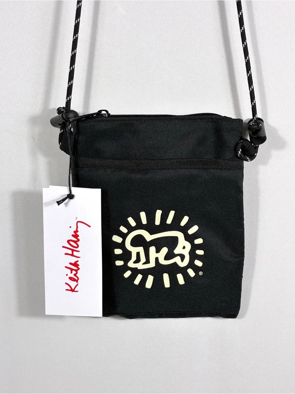 Keith Haring Radiant Baby Black Crossbody Pouch Bag NWT Festival Utility Travel - Picture 7 of 10